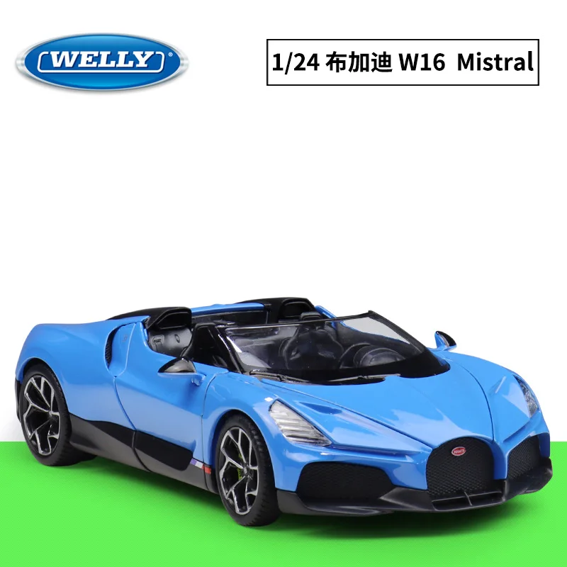 

WELLY Willie 1:24 Bugatti W16 Mistral Sports Car Simulation Alloy Finished Car Miniature Model DIY Scene With Toys And Figurines