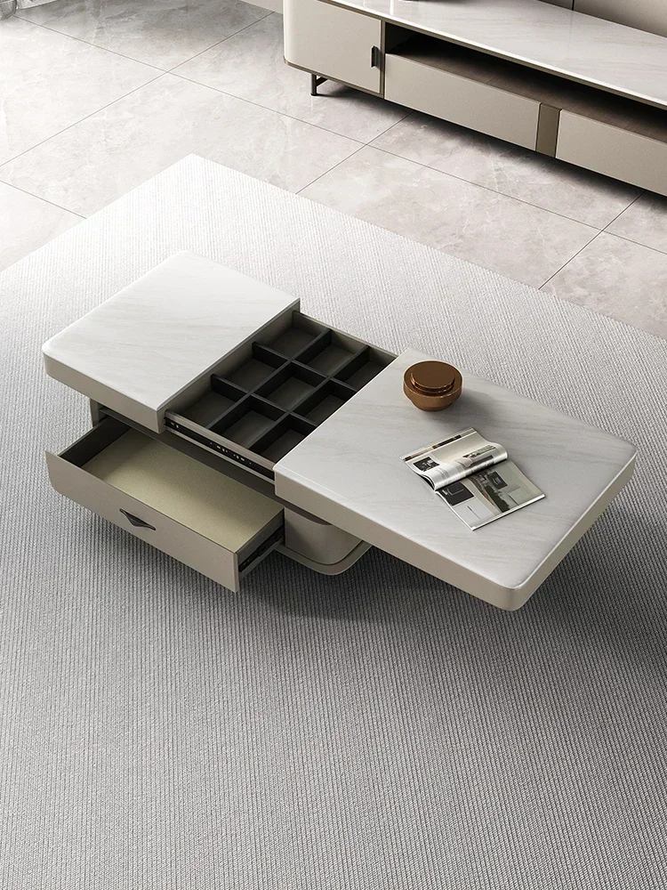 Affordable Long - lasting Living room home minimalist and luxurious Italian minimalist marble coffee table Superior