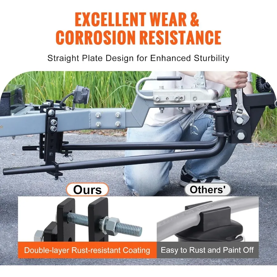 مجموعة وصلة توزيع الوزن مع التحكم في التأثير للمقطورة سعة 1000 رطل 2 بوصة ساق فولاذية صلبة 25 16 بوصة من سبائك الصلب #5