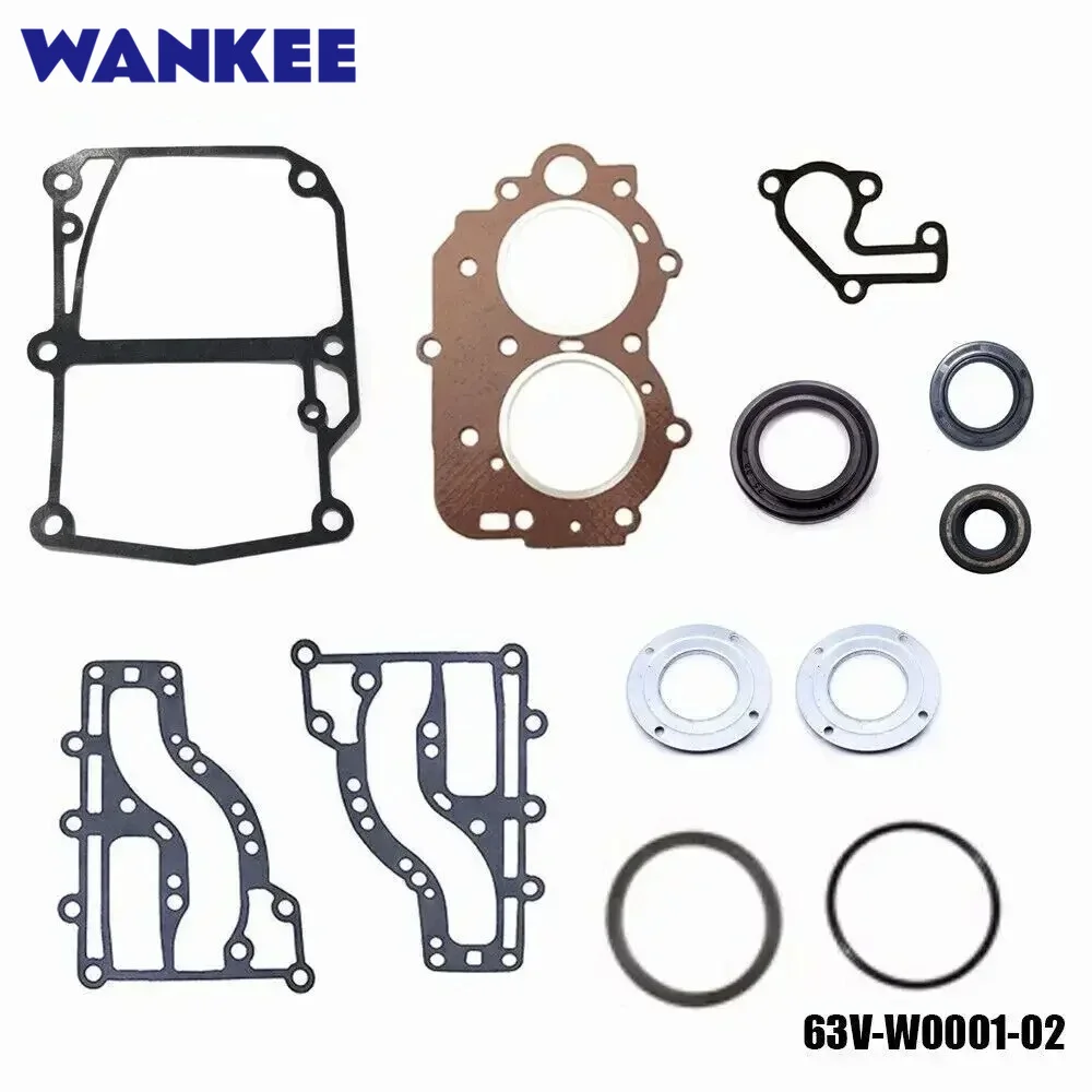 Wankee 63V/63W Crankshaft & Power Head Rebuild Kit For Yamaha 2T 9.9 15HP 2 Cyl 9.9FMHS Outboard Engine Parts