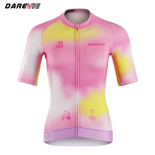 DAREVIE Jersey de ciclismo cómodo antideslizante nivel de entrenamiento mujeres ciclismo Maillot secado rápido ligero suave ropa de ciclismo