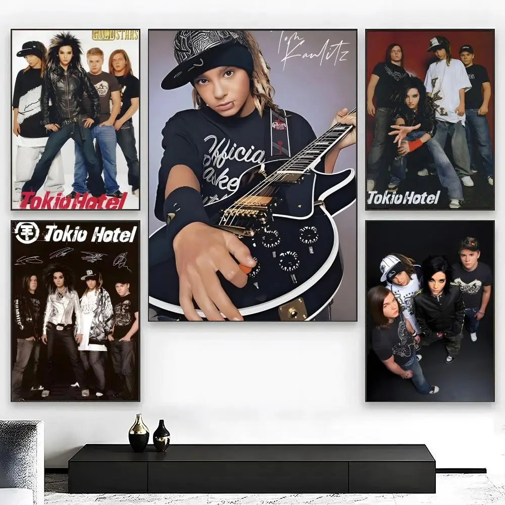 T-Tokio Hotel Rock Band Poster High Quality Bedroom Living Room Aesthetic Wall Decoration Painting Stickers Gift