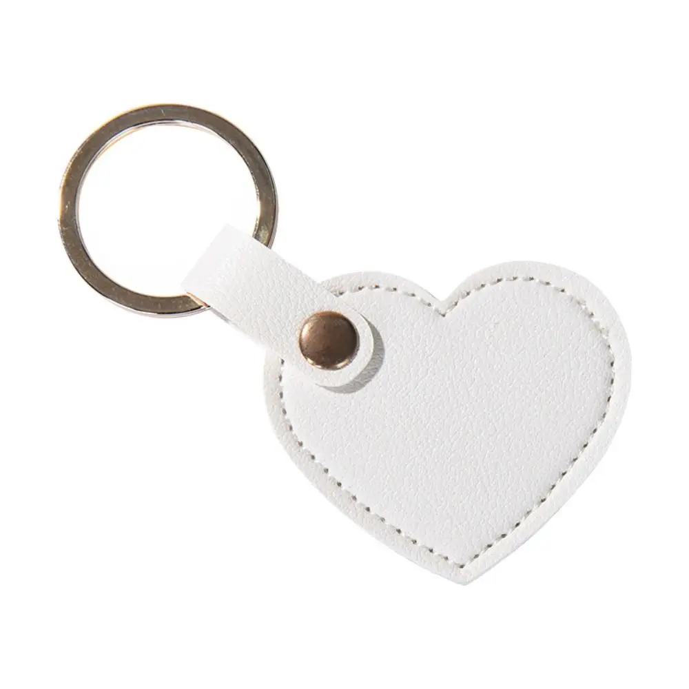 Charm Car Key Holder Heart Shape Keychain Fashion Pink Leather Heart Keyring Simple PU Colorful Pendant Backpack Decor