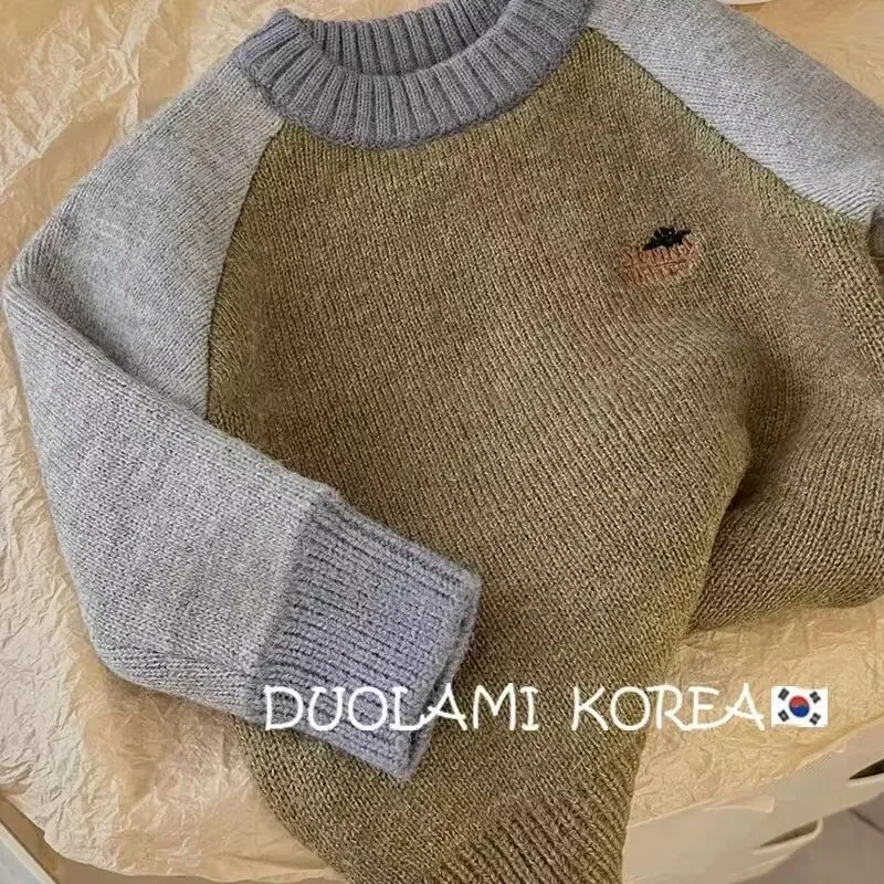 

Boys Woolen Sweater Crochet Cotton Windbreak 2023 New Arrive Plus Thicken Autumn Winter Outwear Warm Children's Clothing