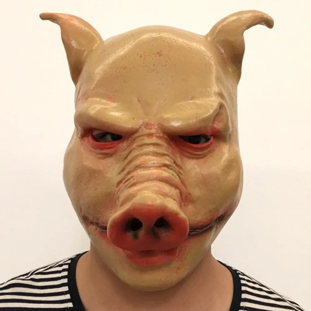 

Pig Mask Bloody Animal Head Mask for Carnival Masquerade Halloween Costume Cosplay Scary Props