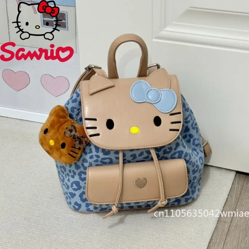 Hello Kitty New Women's Backpack Fashion High Quality Girls' Shopping Backpack Cartoon Versatile Women's Travel Backpack