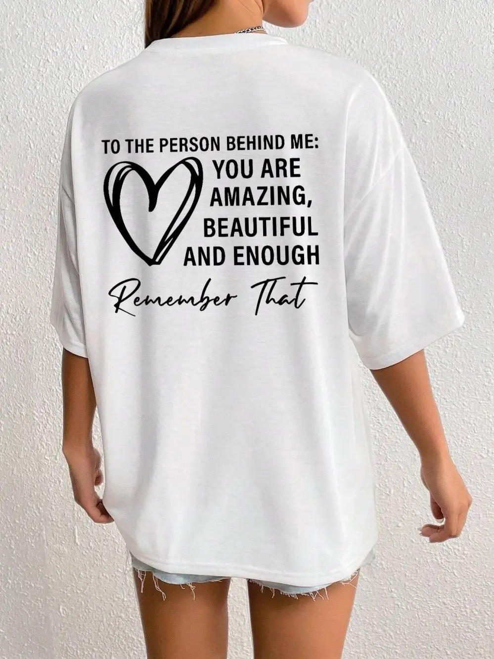 Y2k Casual Aesthetic Clothing The Person Behind Me You Are Amaeing Women Tshirt Casual Breathable Tops Harajuku Short Sleeve