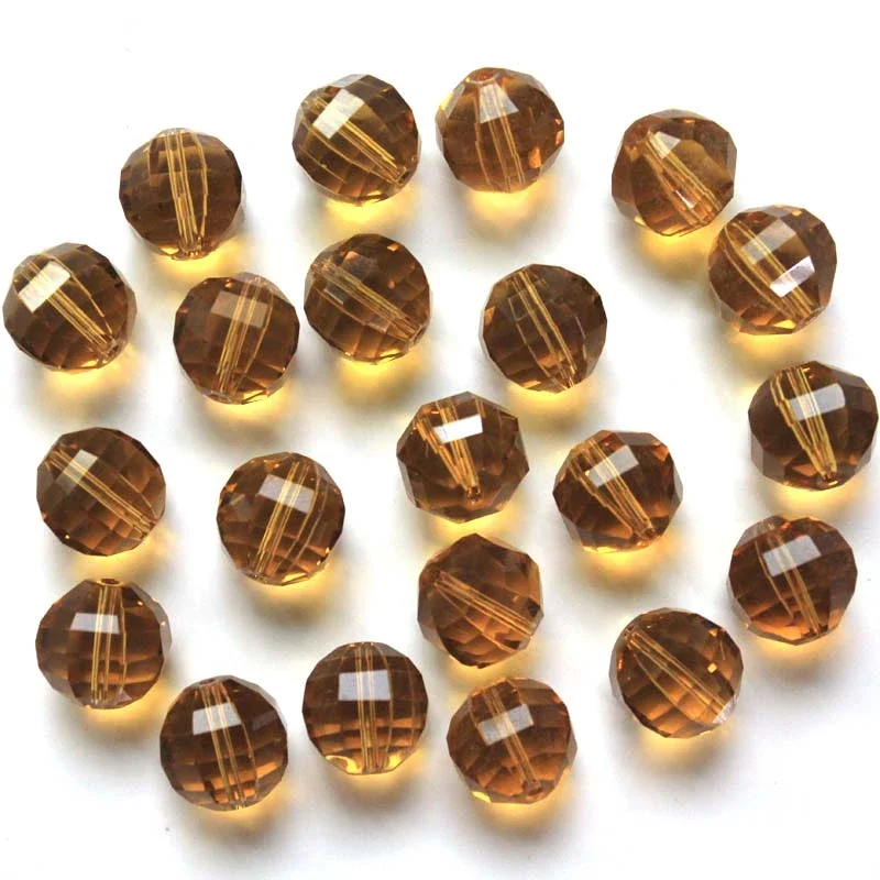 StreBelle 8mm Brown Color Czech Faceted Round Glass Beads for Jewelry Making Suppliers Diy Spacer Crystal Beads Wholesale 50pcs