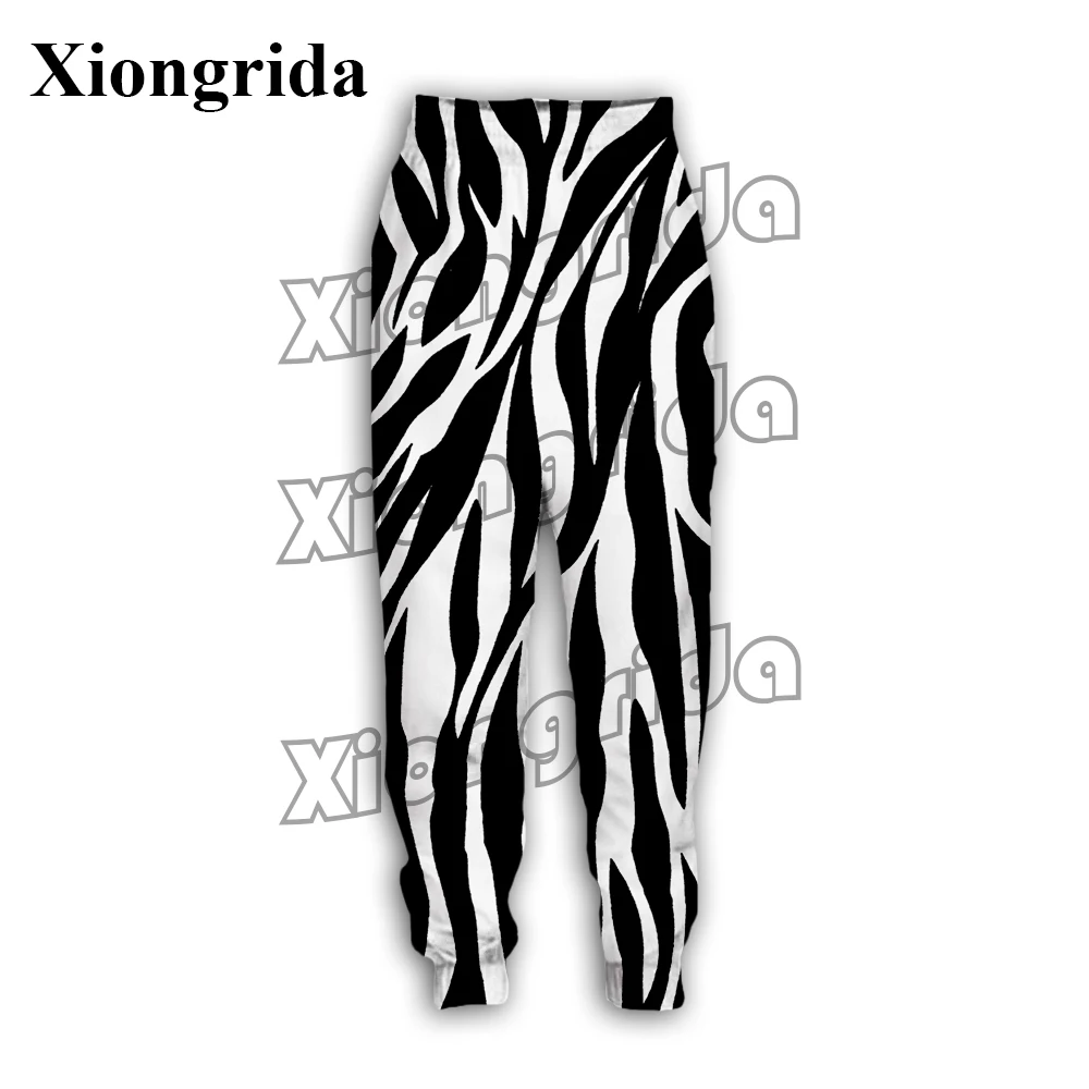 

Zebra Striped Print Sweatpants Men Casual Zebra 3D Print Pants Harajuku Hip Hop White Black Stripe Print Trousers Sports Pants