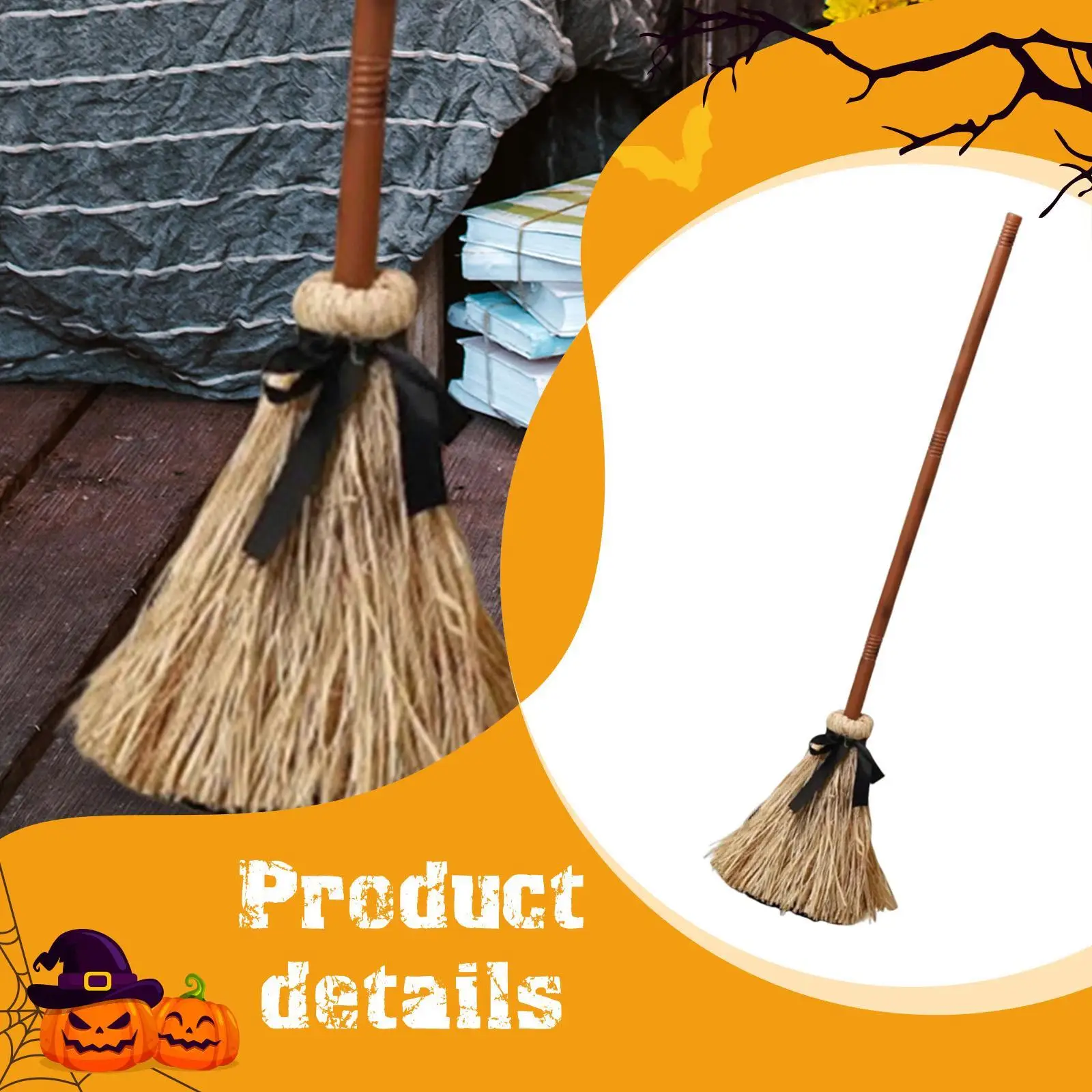 Halloween Witch Broom Animatronic Floating Broomstick Cosplay Prop for Carnivals Doorway Decoration view 3