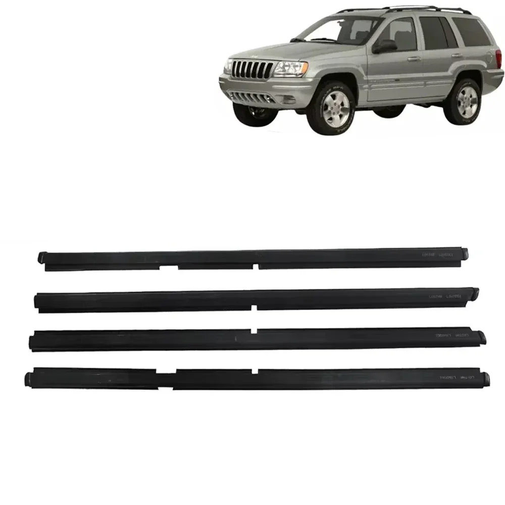 

Для Jeep Grand Cherokee II WJ WG 1998-2005 уплотнитель для окон, отделка ремня, 4 шт., дверное стекло, водонепроницаемые, внешние уплотнительные резиновые ленты