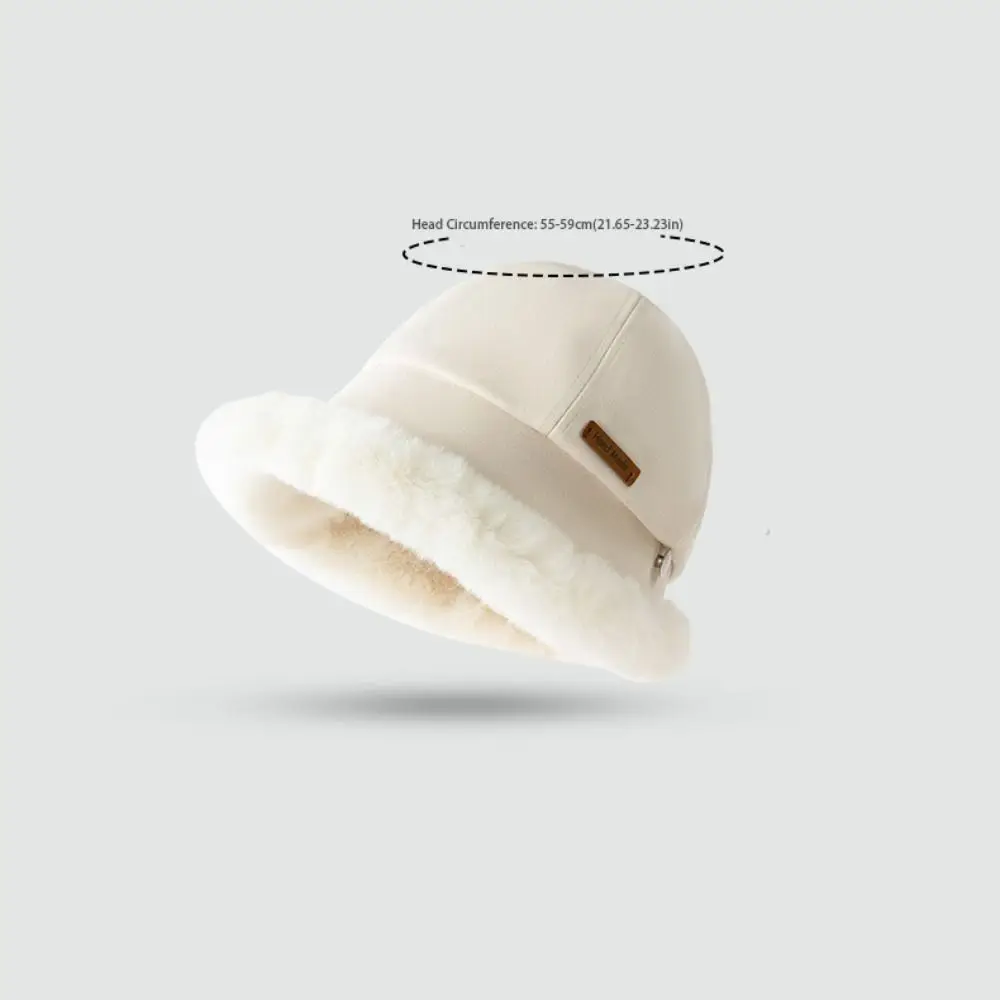 Chapeau Panama en velours coupe-vent, à large bord, en peluche, en fourrure moelleuse, seau, Protection des oreilles épaisse, casquette chaude pour l'extérieur