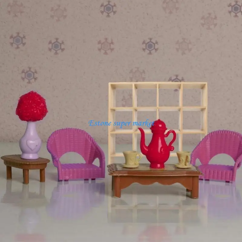 090B Stylish 16 Compartment Display Shelf for Dollhouses Collection Daily Use