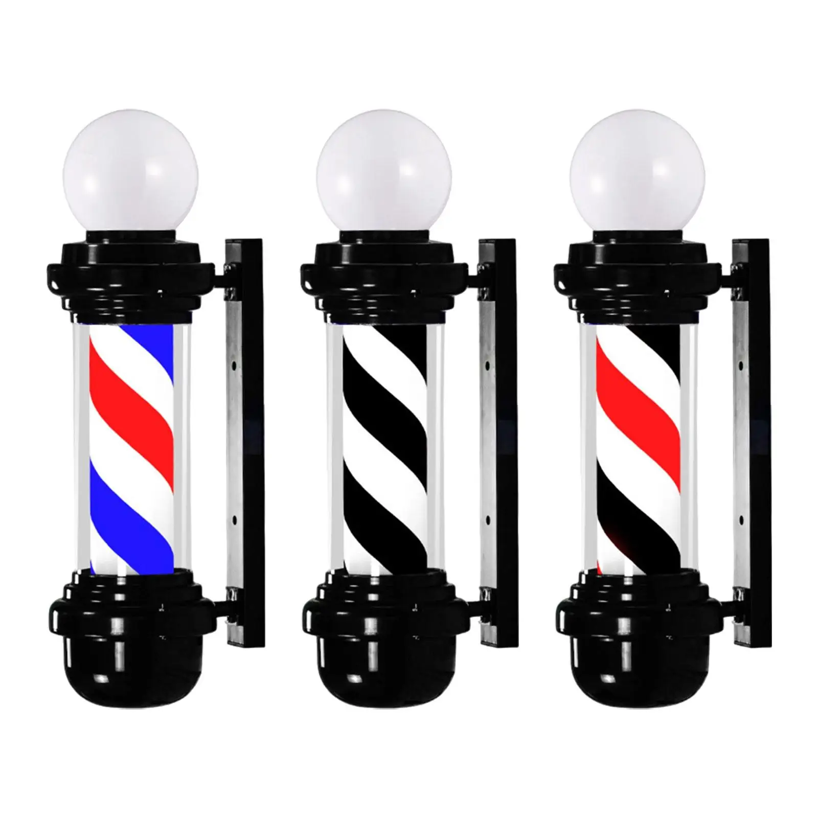 23.6 in Barber Pole Light Classic Signs Rotating Light Fixture Wall Mounted Retro Design Salon Rotating Light for Salon Outdoor