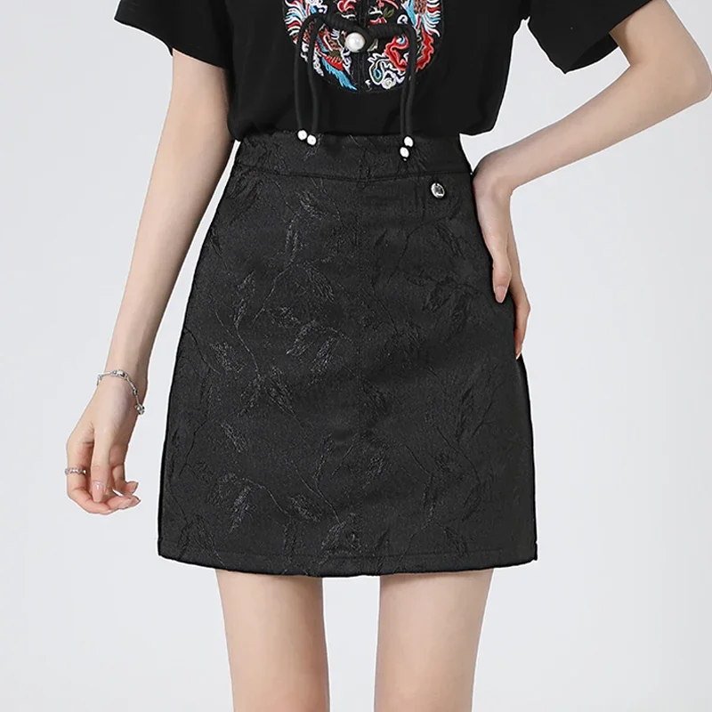 

ITOOLIN Women High Waist A-line Skirts Elegant Floral Embroidery Skirts Casual Women Package Hip Bodycon Mini Skirts Summer