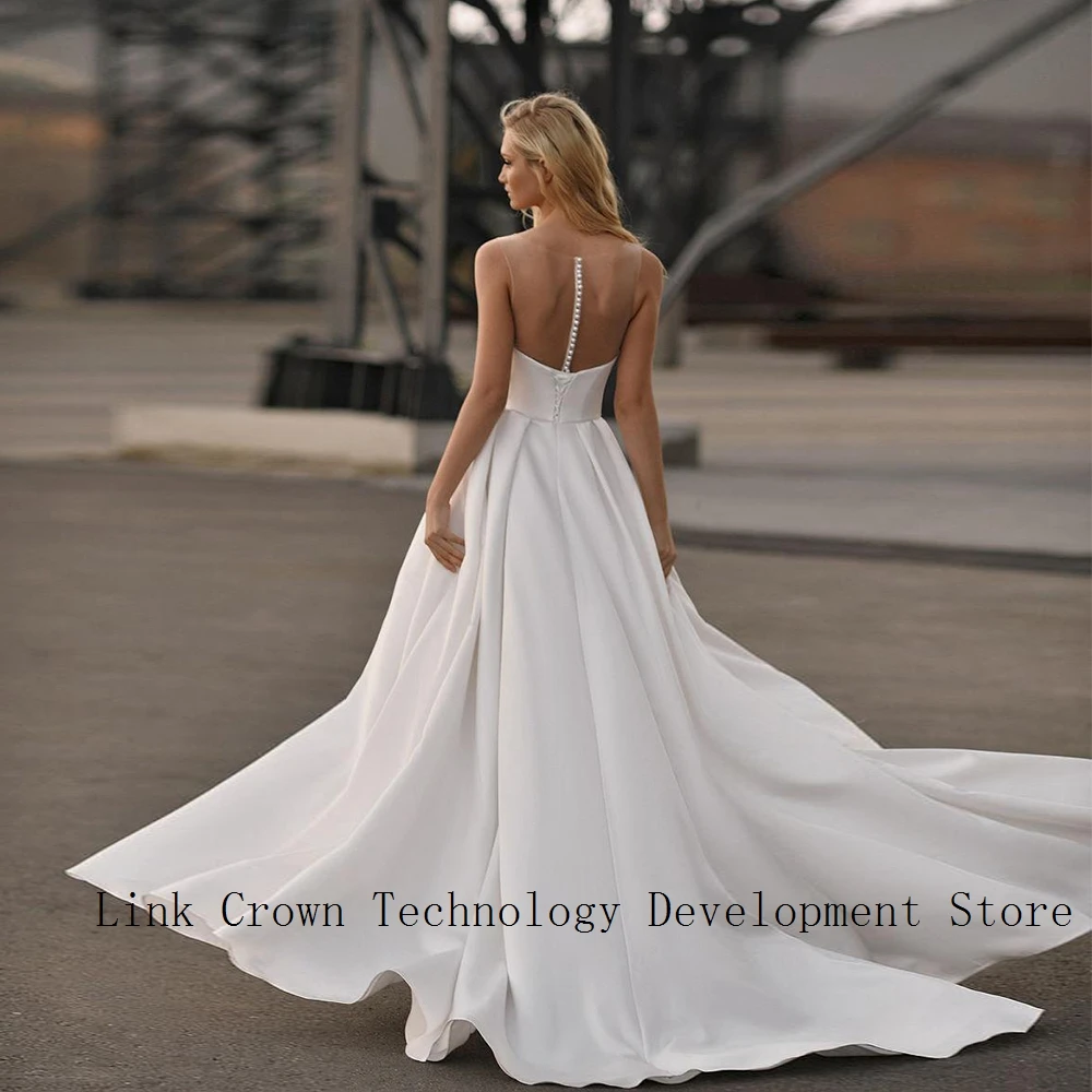 Charming Strapless Wedding Dresses with Pleat 2024 Summer Side Slit Bridal Gowns for Women New Sleeveless Vestidos De Novia New