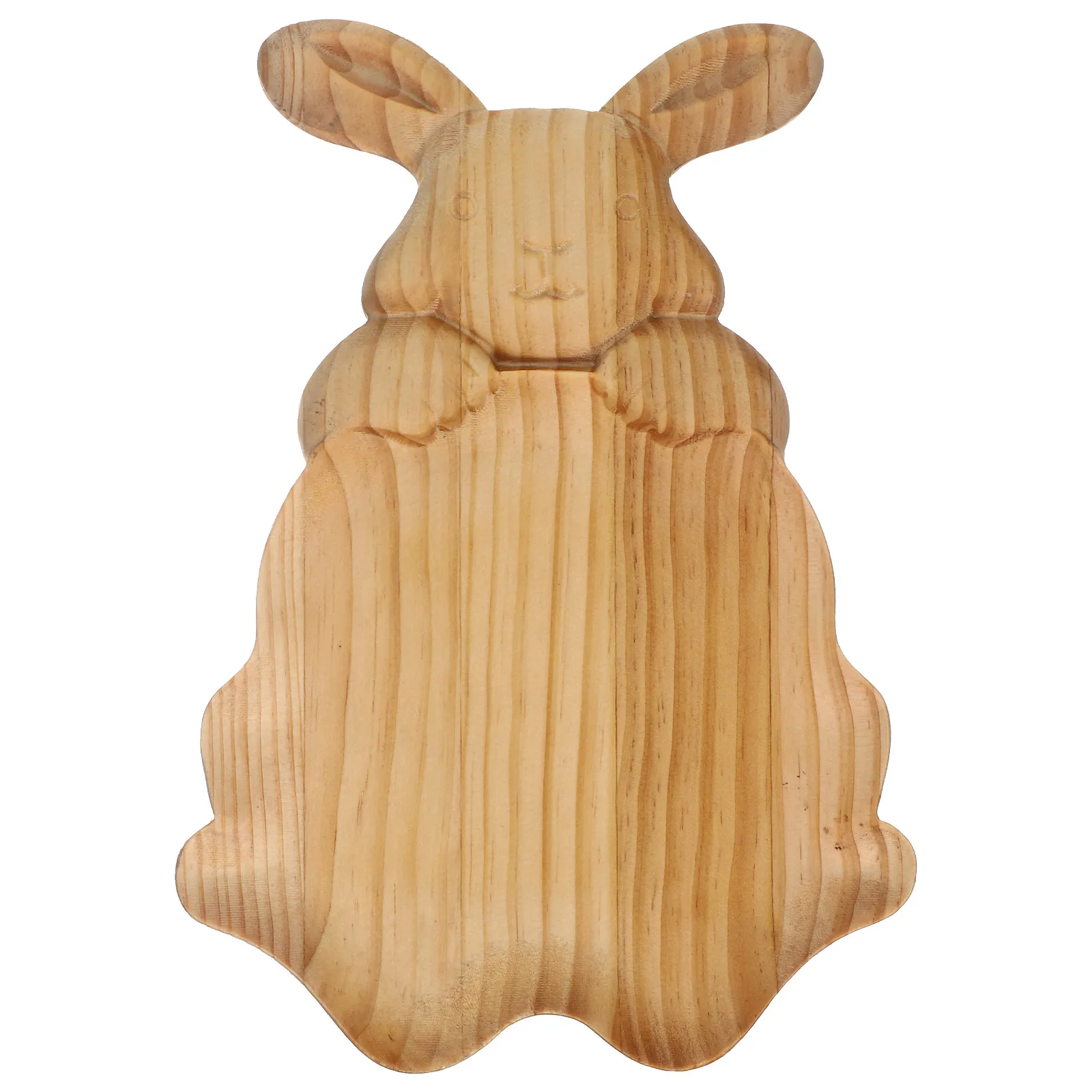 

Wooden Rabbit Tray Solid Wood Easter Bunny Snack Plate Food Serving Tray Cartoon Wood Fruit Dessert Holder Dry Fruits Tea Cup