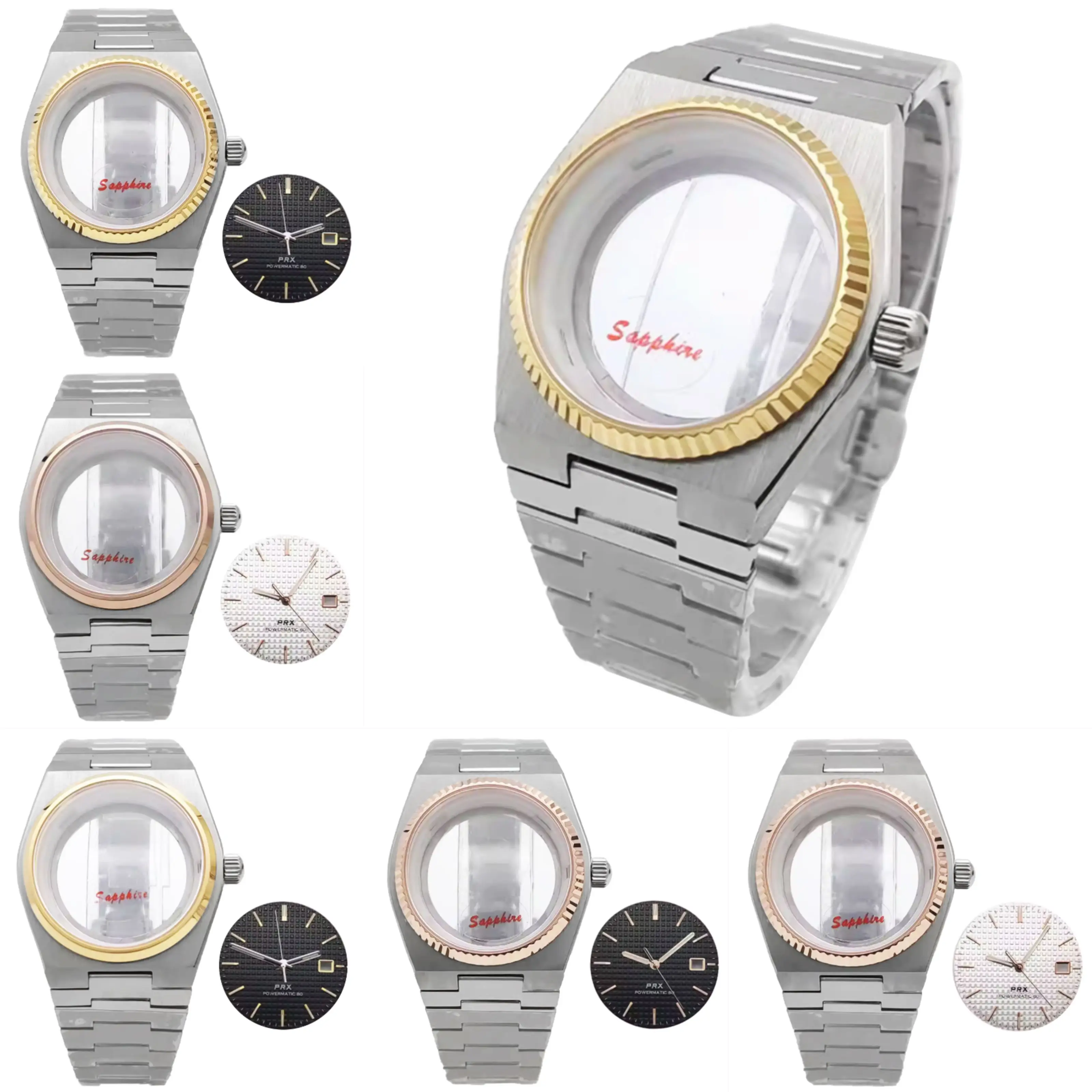 Parnsrpe Top Luxury NH35 Case 40MM Men's Watch Case Sapphire Glass Fit NH35 NH36 Movement 50m Waterproof