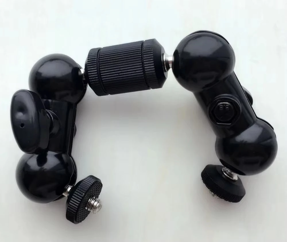 محول تركيب ذراع سحري 360 درجة 1/4 بوصة - 20 خيط لشاشة الكاميرا، حامل ثلاثي القوائم بإضاءة LED، محول 1/4