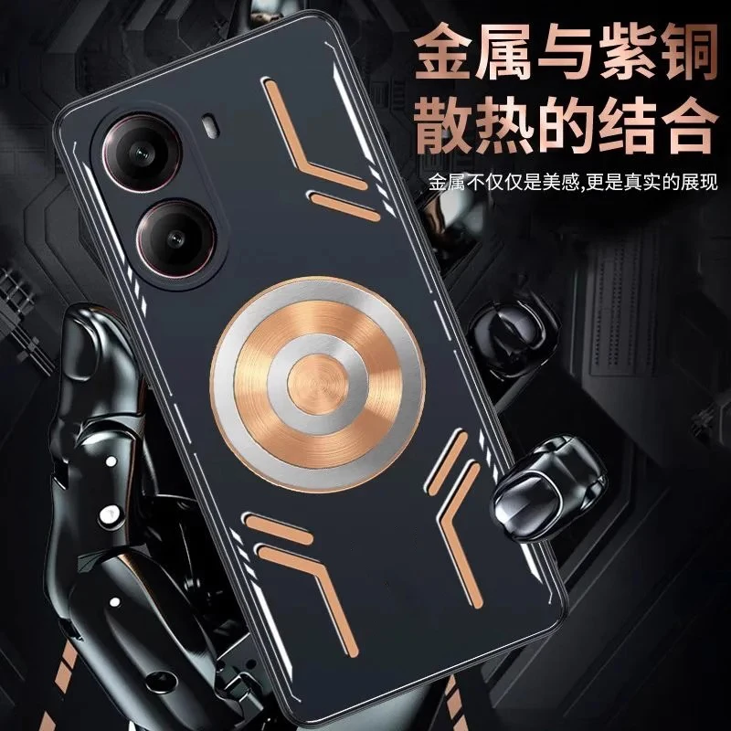 Obudowa z aluminium z funkcją odprowadzania ciepła do POCO X7 Pro 5G, chłodzenie grafenem, metalowa osłona z czerwonej miedzi — zdjęcie produktu 5