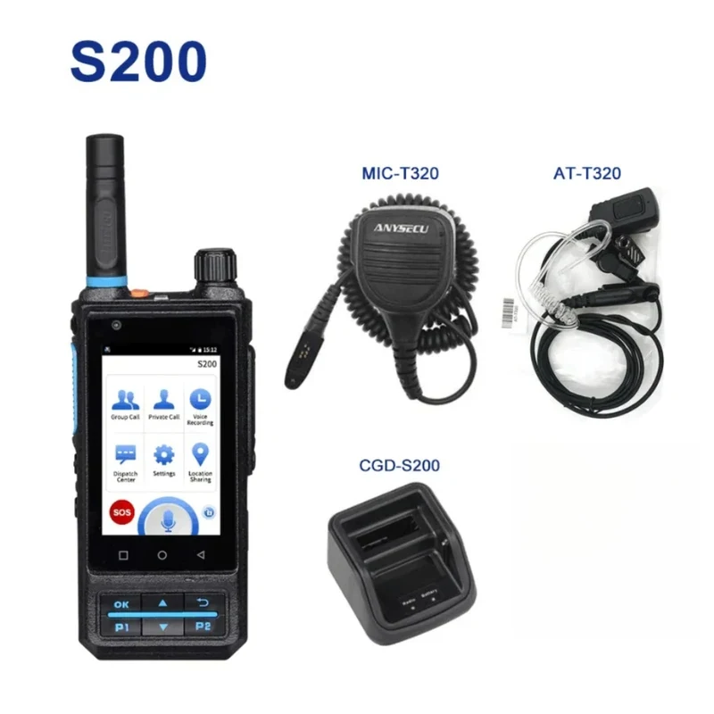 Inrico S200 4G LTE Network Radio Android10 Mobile Phone GPS WIFi Blue Tooth SOS Flashlight 3800mAh Battery Zello PTT Smartphone