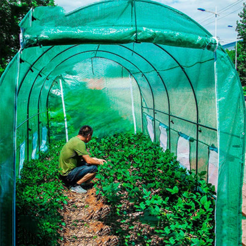 New Tunnel Greenhouse Flower House Durable 3M 2 Doors Large Bird Pest Control Antifreeze and Rainproof Greenhous with Iron Stand