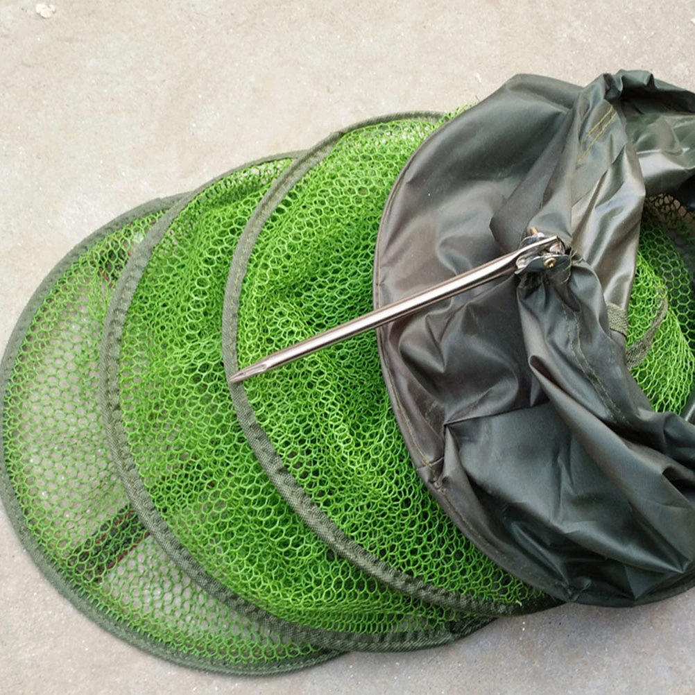 

Fishing Net Supplies Mesh Foldable Bag Storage Netting Holder Stainless Steel Cage Reinforced Guard Baskets