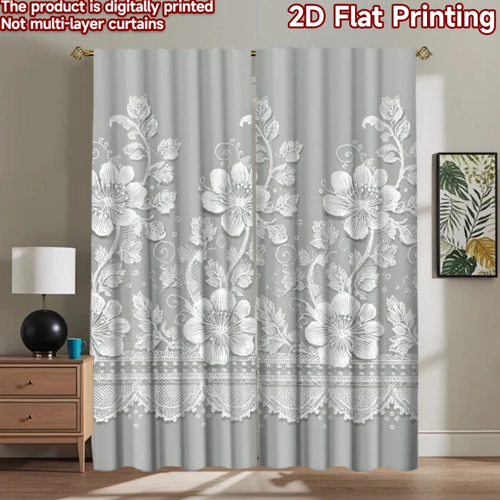 

1pc 2D flat Photography Backdrop Background Banner Floral Lace (2) 100% Polyester Holiday Decorations for Holiday celebration