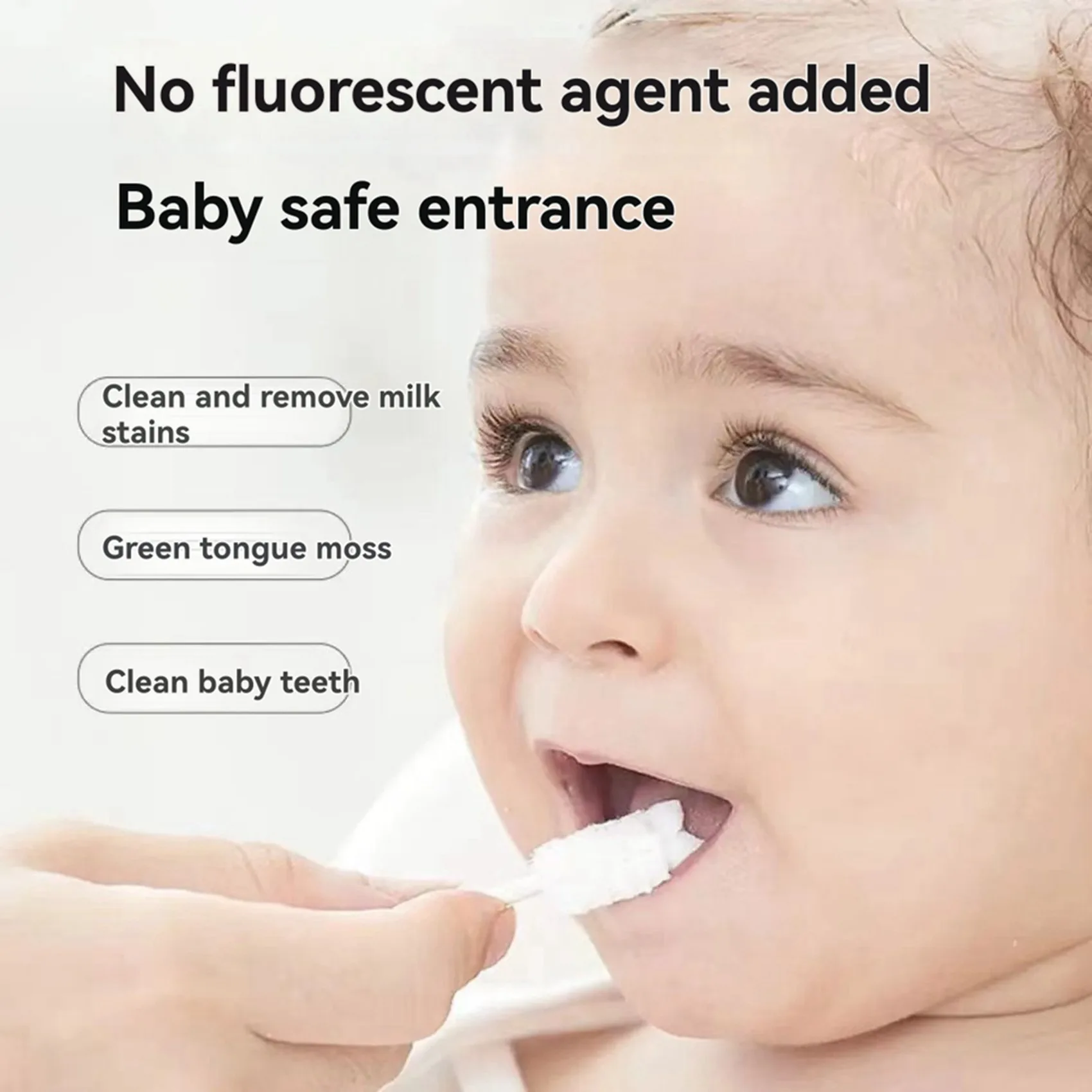 

MACH-3X Newborn Baby Toothbrush Baby Tongue Coating And Milk Stain Cleaning Cotton Swab Baby Oral Cleaning Cotton Swab
