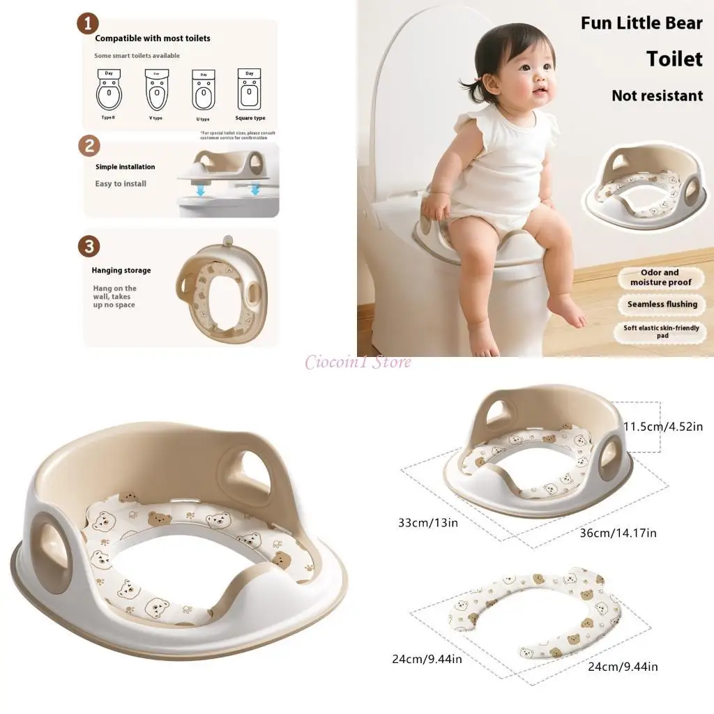 

Y1UB Toddler Toilet Cushion With Practical Handles PP Slip Resistant Base For Home Bathroom Potty