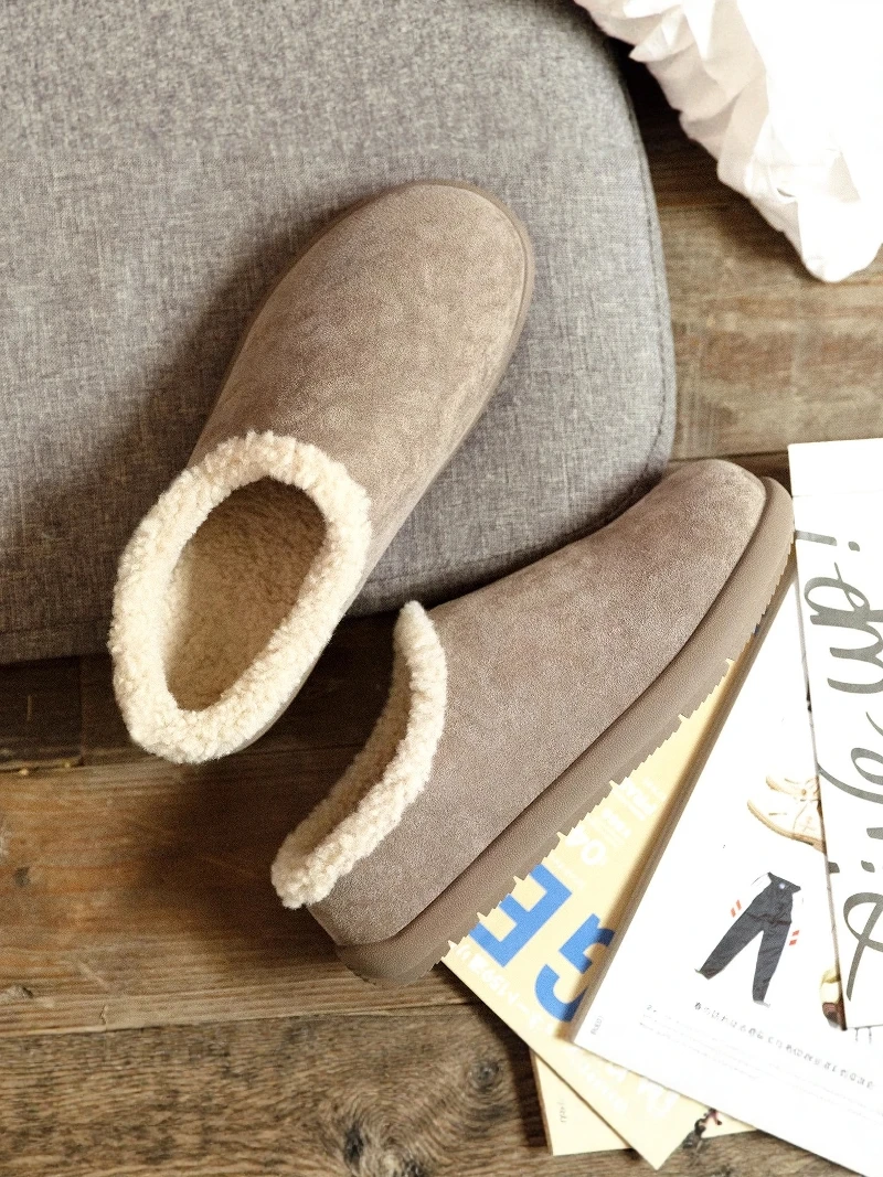 

Men's Winter Thickened Fleece Slippers Waterproof Non-slip Birkfoot Slippers Youth Trendy Flat Heel Warmth Comfortable Cotton...