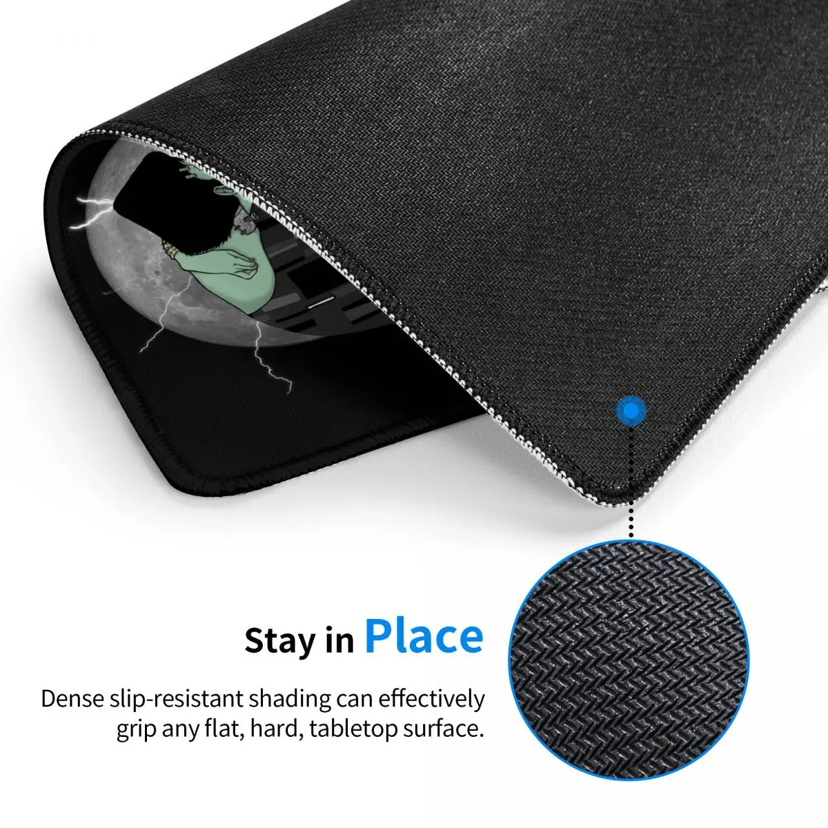 프랑켄슈타인의 신부의 키스 마우스 패드, 사각형 미끄럼 방지 고무 마우스 패드, 게임 사무실 노트북 컴퓨터 PC 데스크 매트