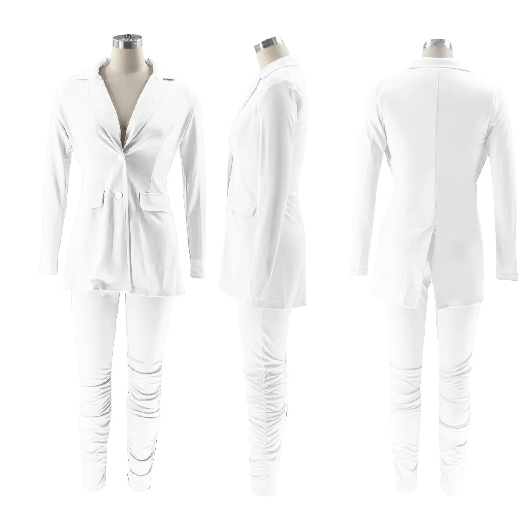TW501 Women's Blazer Casual Pants Two-piece Set OL Office Commuter Solid Color Autumn and Winter Casual Wear Set