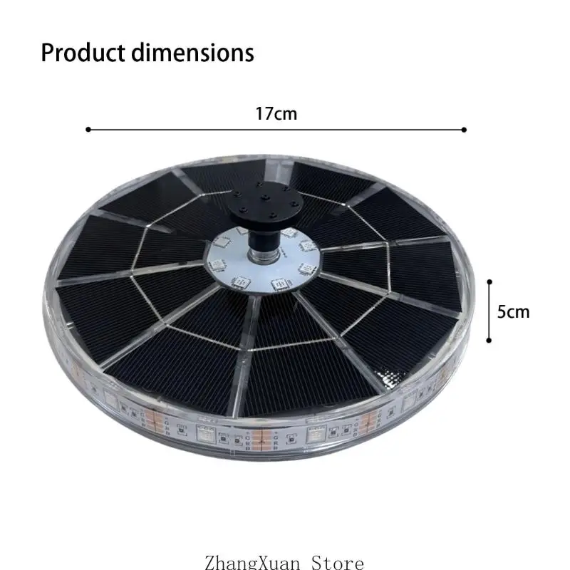 DIY-Solarwasserpumpen für Garten, Teich, Pool, solarbetriebene Springbrunnenpumpen mit 6 Düsen, Gartendekoration, 3 x – Detail 6