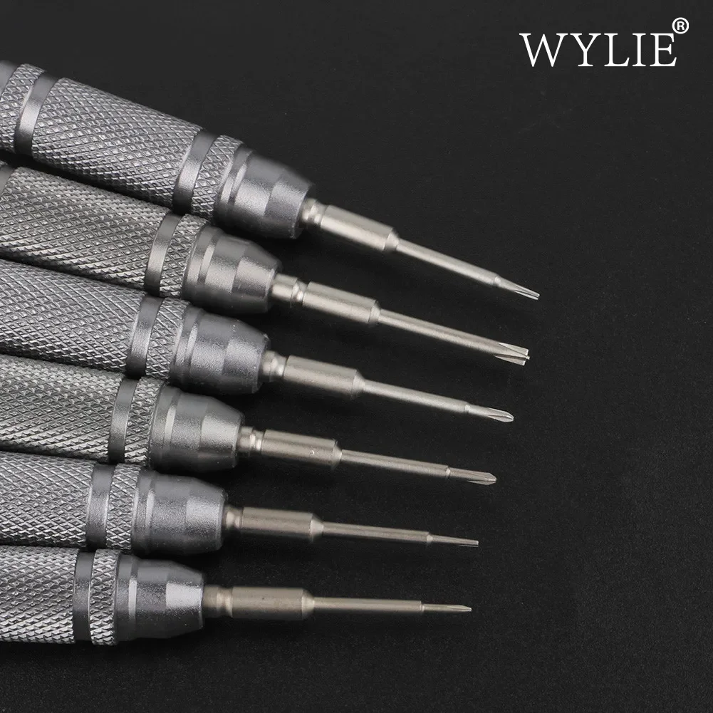 Wylie WL-832 Precisie Schroevendraaierset Convex Kruis Torx T2 Y0.6 Pentalobe Phillips Voor Telefoon Horloge Reparatie Opening Tool