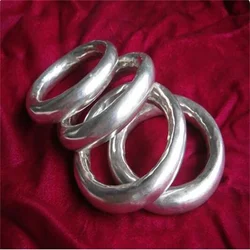 Ethnic jewelry Personality Handmade Miao silver bracelet Exaggerated glossy hollow bracelet