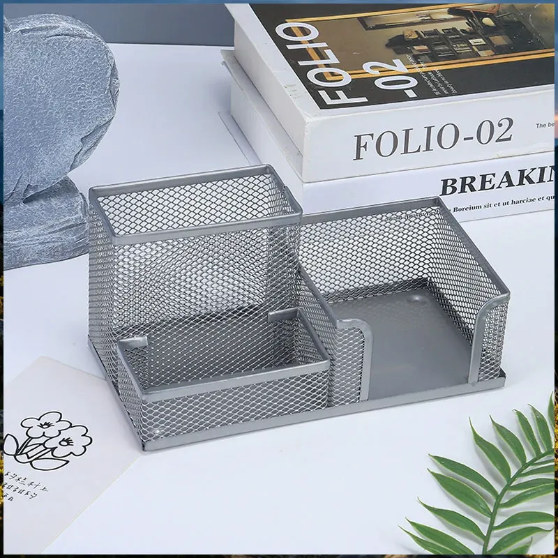 

1pcs Mesh Desk Organizer with Pencil Holder Storage Baskets 3 Compartments Office Supplies Tools Caddy for Desktop Accessories