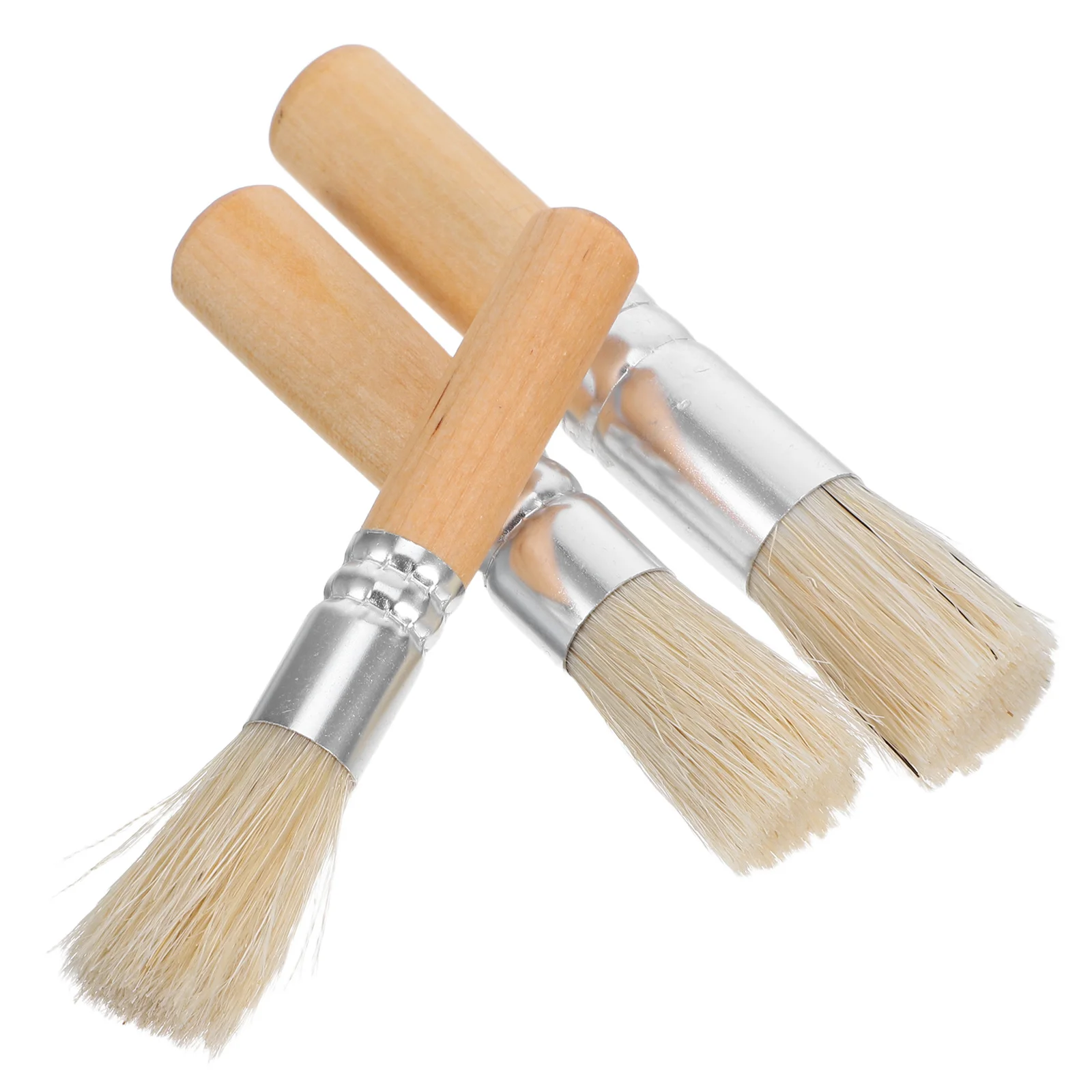 3 قطعة فرش استنسل ذات شعيرات طبيعية مقبض خشبي زيت أكريليك ألوان مائية مشاريع فنية مجموعة فرشاة طلاء زيتي