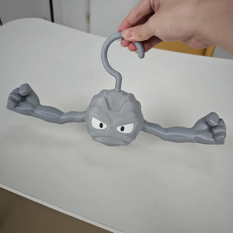 Anime Pokemon Creative Hanger Funny 3D Printing Cartoon Geodude Action Figure Antislip Hangers Drying Rack Toys for Childre Gift view 2