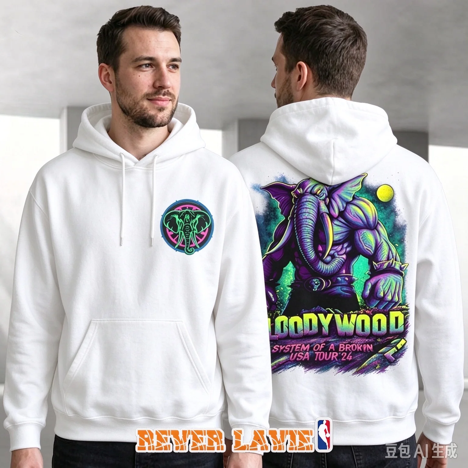 Bloodywood System of A Brown USA Tour 26 Hoodie Double Sided Print Band Graphic Hooded Sweatshirt  Heavy Metal Music Pullover