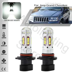 2pcs LED headlight Lamp bulb Combo 9005XS HB3A 9006XS HB4A For1999-2004 Jeep Grand Cherokee WG high Low beam Canbus White 6500K