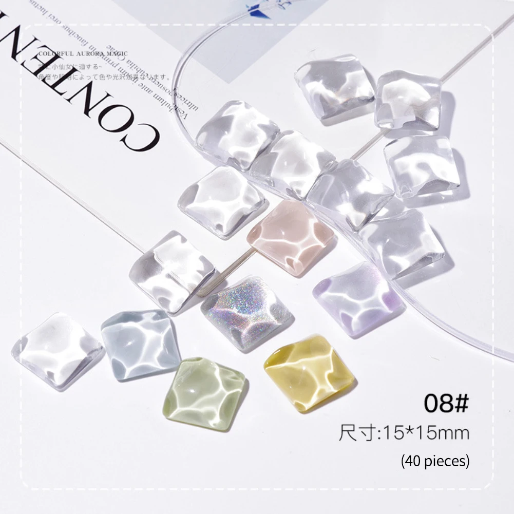 Hight Transparent acrylic nail art printing bean color nail polish color display tool glass beads DIY Manicure Decoration Stone