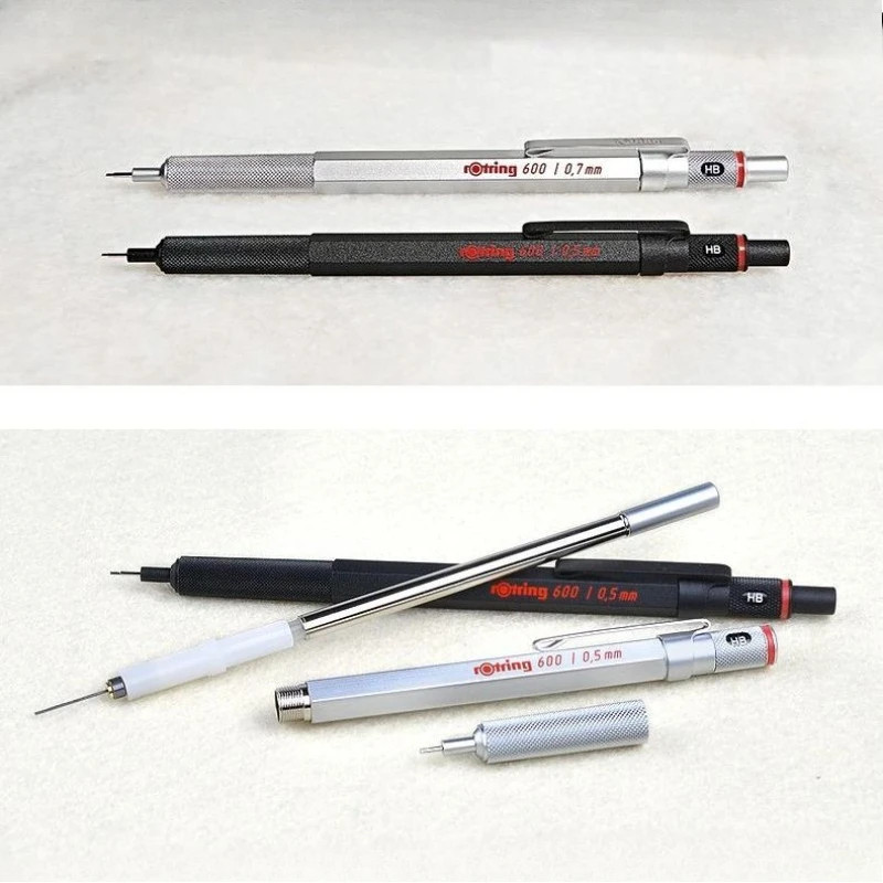 matita-meccanica-tedesca-rotring-600-05-07mm-con-corpo-in-metallo-matita-professionale-per-architetti-e-designer