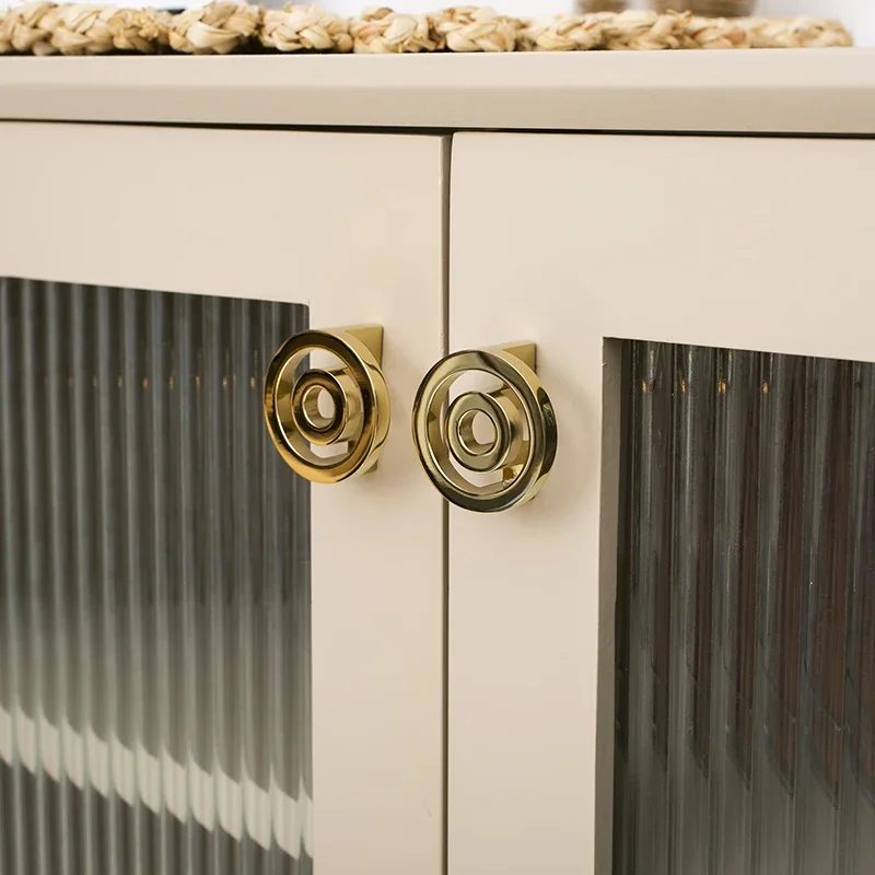 yesBright Gold Bright Chrome Furniture Handles Annular Cabinet Handle Luxury Circle Wardrobe Pulls Dresser Cupboard Door Knobs