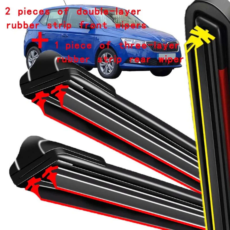 

For Skoda Fabia Combi Estate 2014-2020 2015 2016 Wiper Front&Rear Wiper Blades Windshield Windscreen Window Brushes 24"+16"+16"