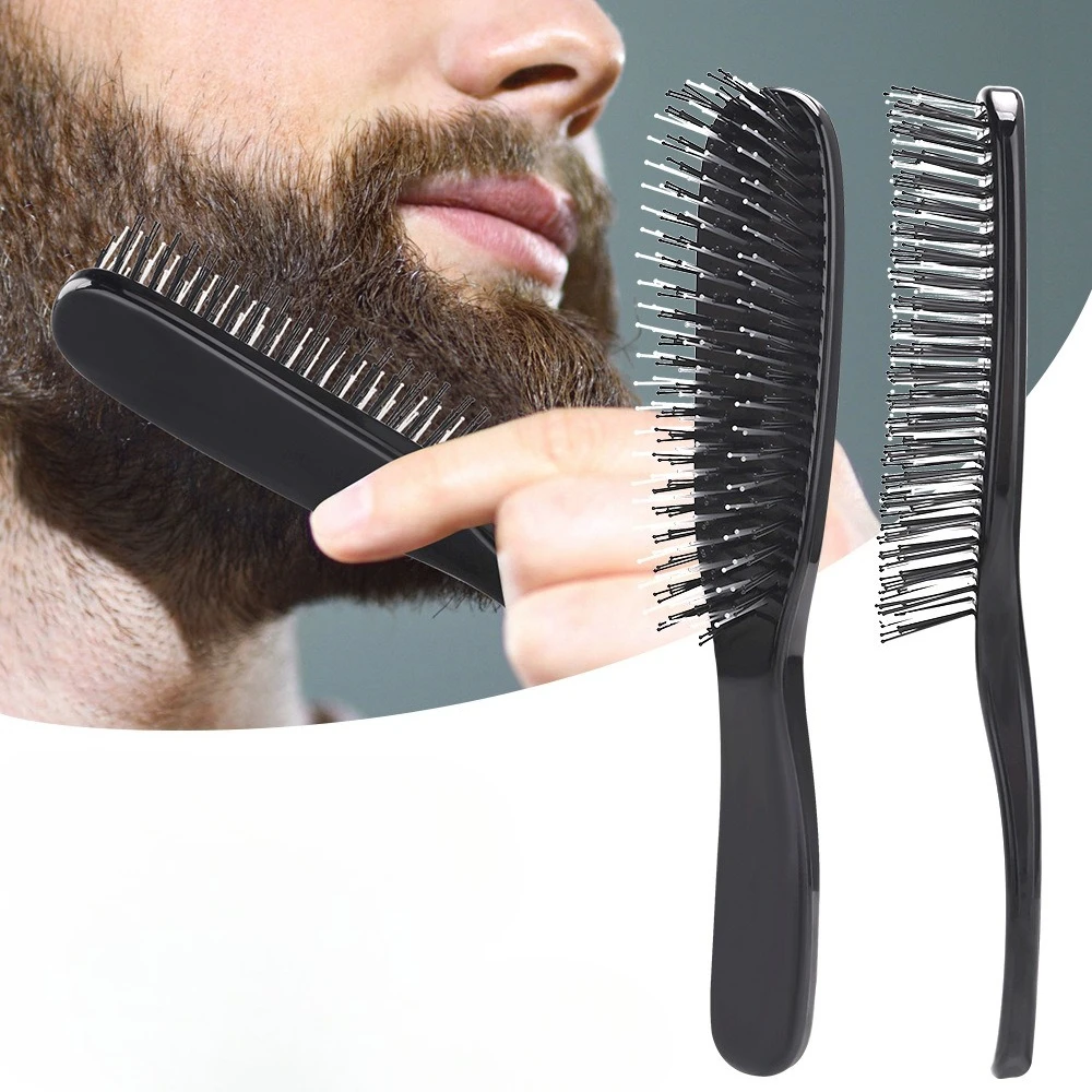 

Черная парикмахерская расческа, пушистая расческа для укладки волос, сухая и влажная расческа двойного назначения для массажа кожи головы, бытовая прямая щетка для волос