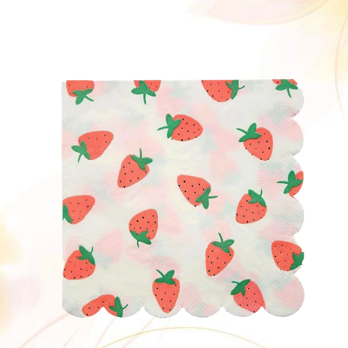 16pcs Disposable Napkins Beautiful Strawberry Printing Napkins for Party Gathering Festival (25x25cm)