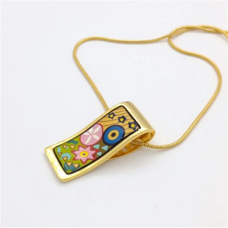 المينا طقم مجوهرات للنساء تحية أليس نمط مطلية بالذهب أساور المعلقات أقراط خواتم الإسورة هدية العشاق بالجملة #5