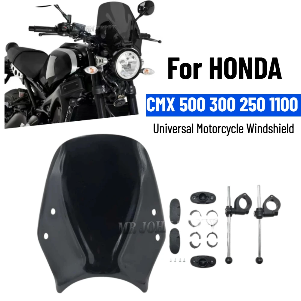 

Windshield Windscreen For HONDA CMX 500 300 250 1100 REBEL DCT Universal Motorcycle Wind Deflector Covers CL250 CL300 CL500