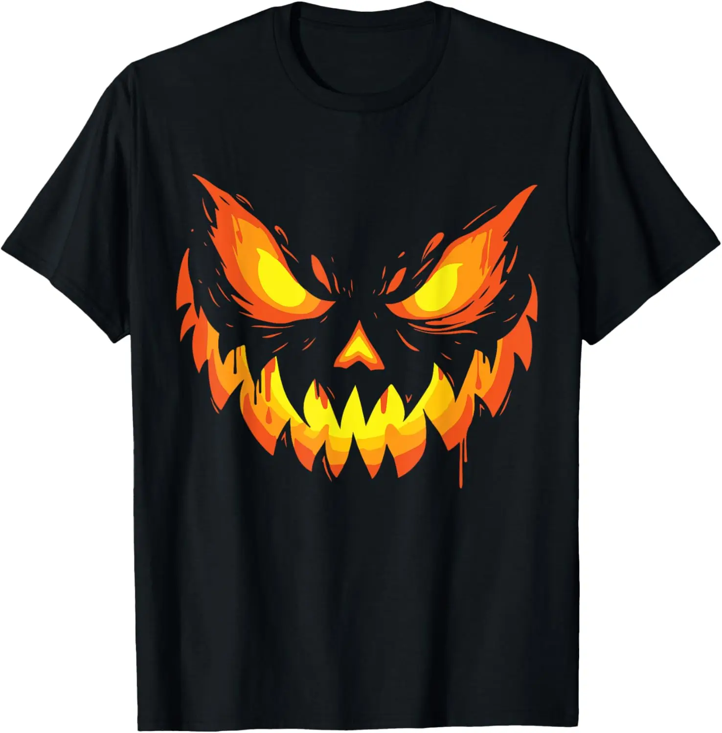 Jack O Lantern Scary Carved Pumpkin Face Halloween Boys Mens T-Shirt